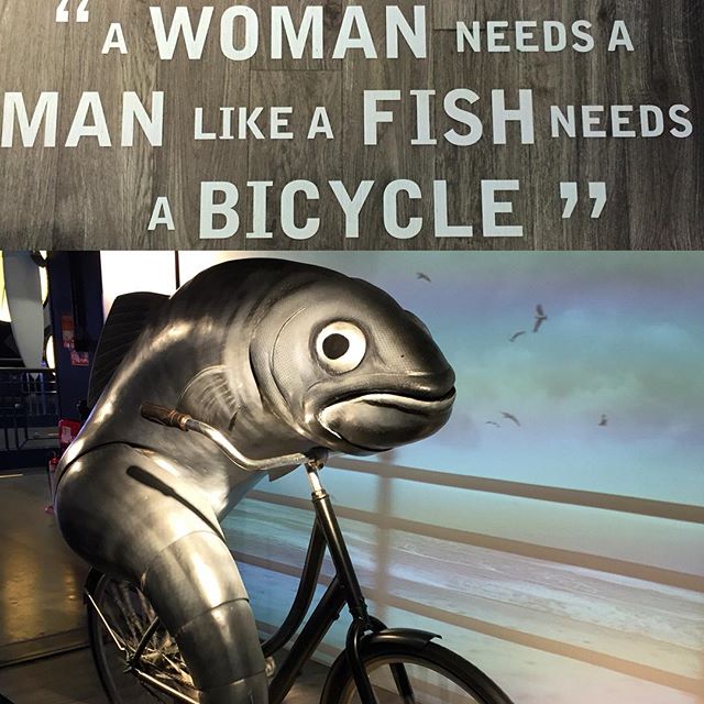 "A #woman needs a #man like a #fish needs a #bicycle" – #Guinness #Guinnessstorehouse #dublin #ireland #sotrue #noliestold