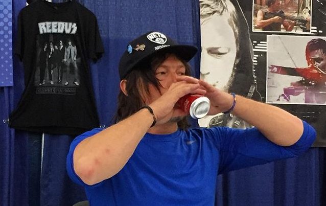 #normanreedus just downing his #coke – still can't believe we made it through that line 😀 #comicpalooza #comicpalooza2016