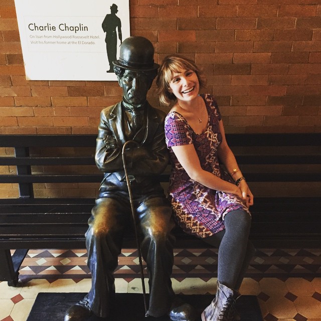 #charliechaplin at the #bradburybuilding #sohappy #smile "Smile and maybe tomorrow, You’ll see the sun come shining through for you"