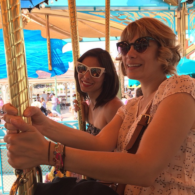 Riding the #SeaCreature #carousel! #Disneyland #sohappy
