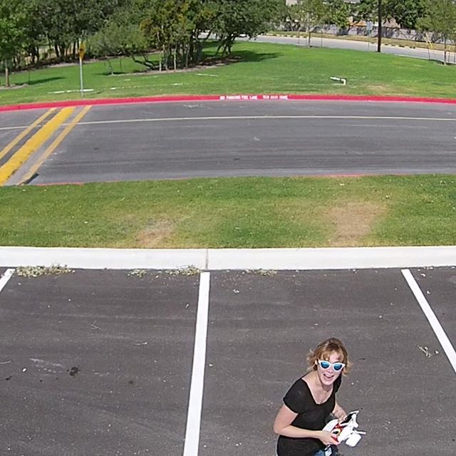 Just a girl and a #drone :) #droneselfie #aerialphotography #phantom2visionplus