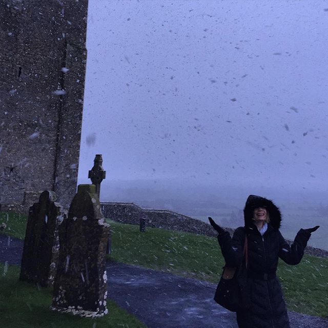 It started #snowing!!!! Perfect time to visit the #rockofcashel #ireland #vacation #bucketlist #perfect #