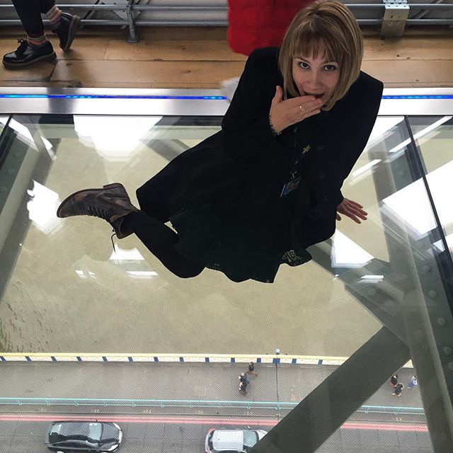 Having fun on the glass bottom of #towerbridge #London