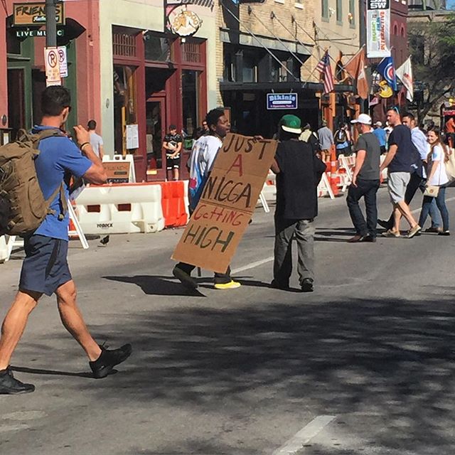 I guess this is how people panhandle on #6thstreet?  If it gets them money I guess! #SXSW2016 #austin