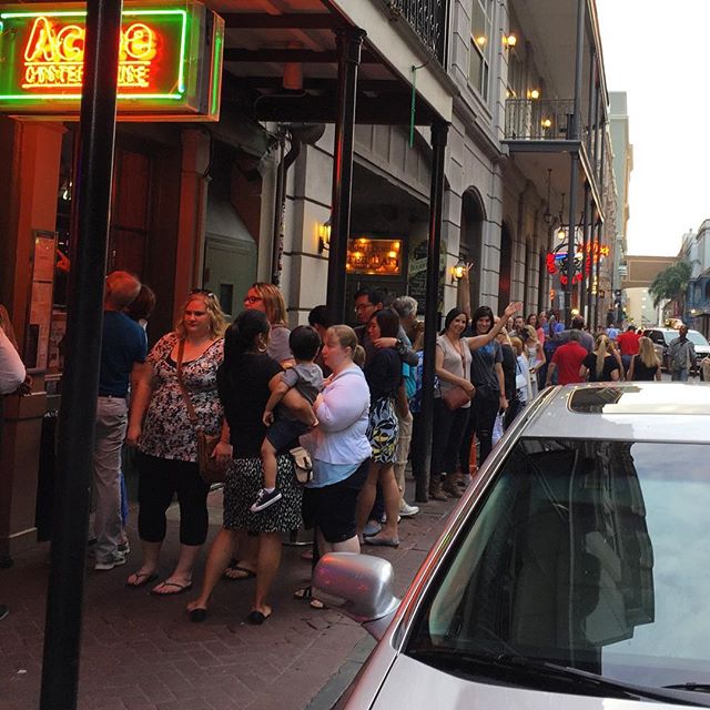 That time my mom and sister @rebel_and_reese waited in a crazy line for #oysters @acmeoyster #nola #neworleans