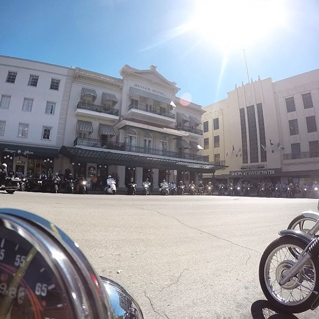 waiting to ride out #dgr  #dgrsatx #dgr2016 #mengerhotel  #gopro #goprohero4 #womenwhoride #motorcycle #ridedaper